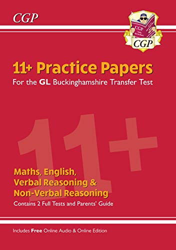 Red book cover with large white “11+” and text about practice papers.