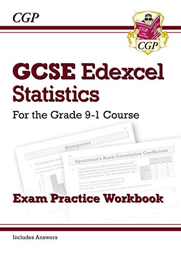 GCSE Statistics Edexcel exam practice workbook with sample questions shown.