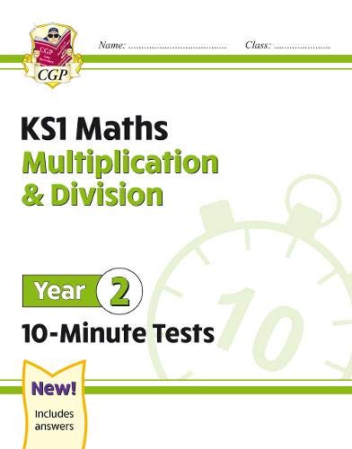 KS1 Maths test cover, green and white, with a clock and “Year 2”.