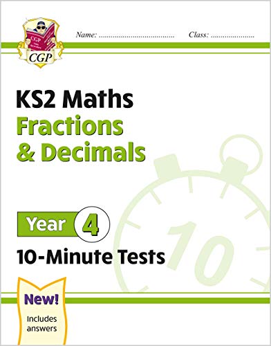 CGP Year 4 Maths Fractions and Decimals 10-Minute Tests workbook cover.