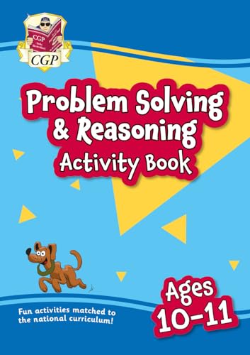 CGP Problem Solving and Reasoning Activity Book for ages 10-11 with a cartoon dog.