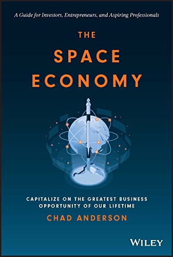 Book cover for The Space Economy by Chad Anderson featuring a rocket and globe.