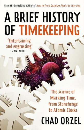 Book cover: “A Brief History of Timekeeping” with gears and a galaxy.