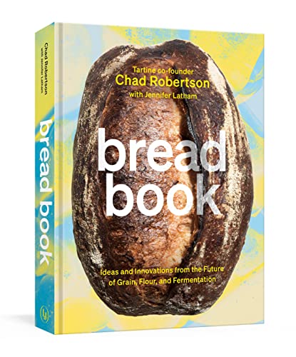 Bread Book" cover with a rustic loaf and colorful abstract background.