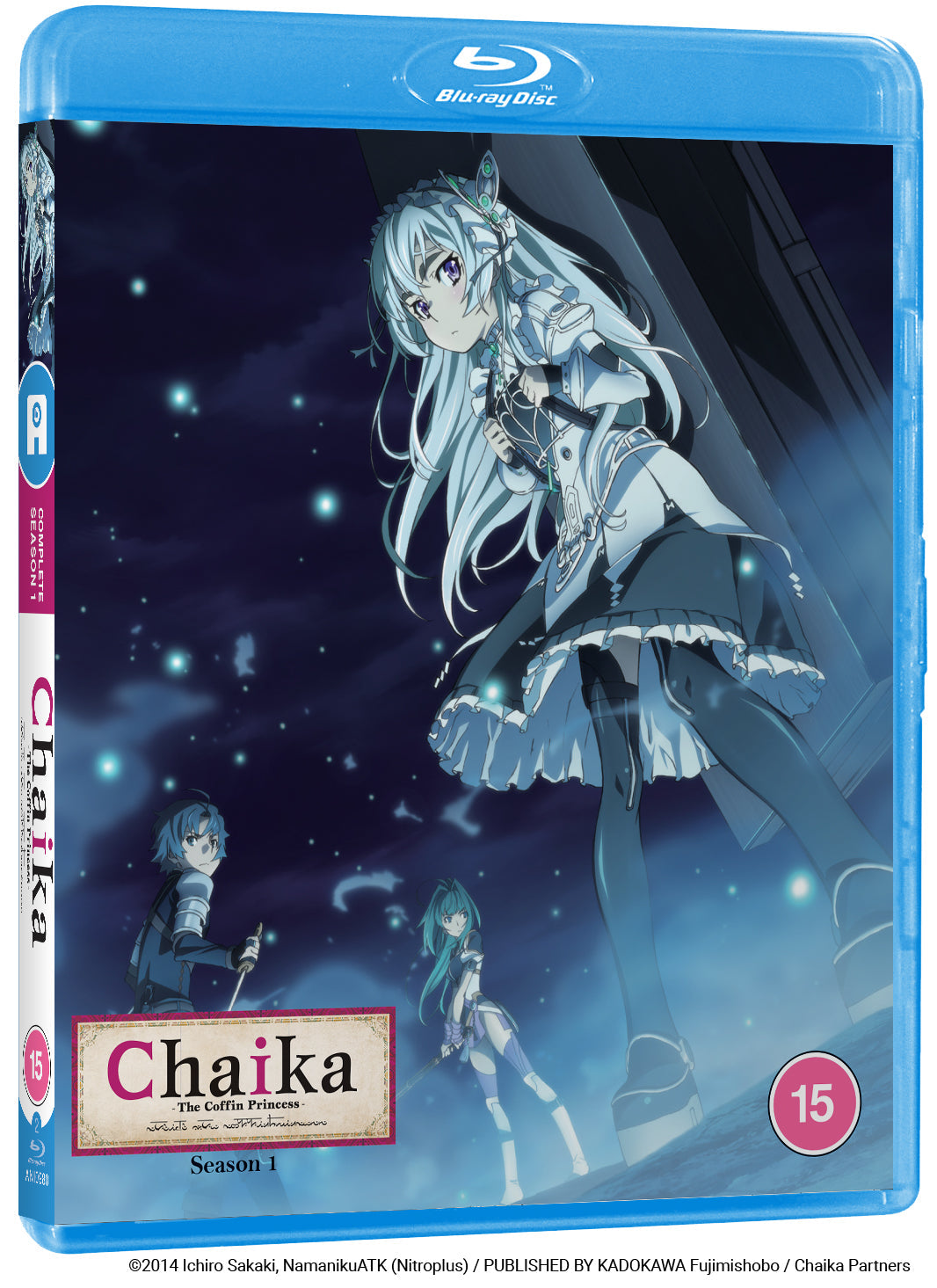 Blu-ray case for “Chaika the Coffin Princess” featuring anime character art.