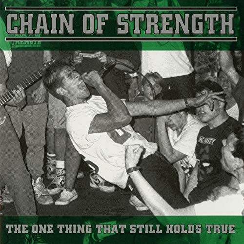 Vinyl album cover: crowd scene with people moshing and a guitar.