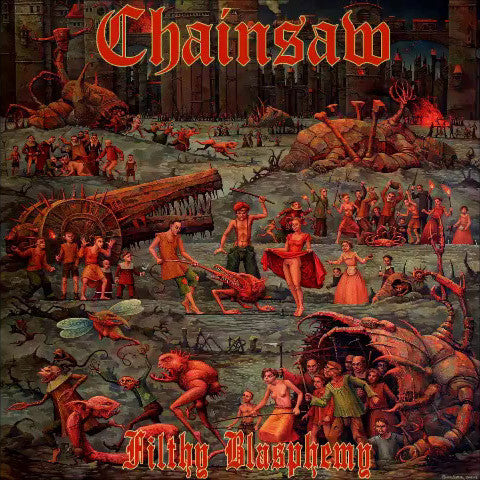 CD cover: chaotic, detailed painting of a hellish, crowded landscape.