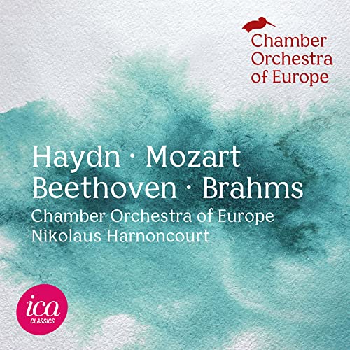 CD cover for classical music by Haydn, Mozart, Beethoven, and Brahms.