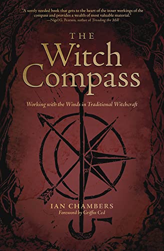 Book cover: “The Witch Compass” with a compass and arrow design.