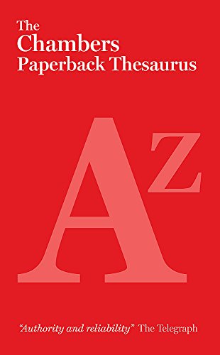 Red book cover with large letters "A" and "Z", title "The Chambers Paperback Thesaurus".