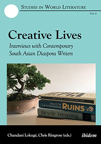 Book cover: "Creative Lives" with stacked books and a bonsai tree.