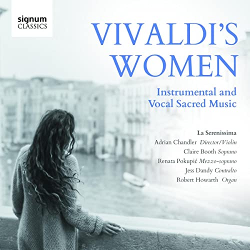 CD cover for Vivaldi’s Women, featuring a woman looking at Venice.