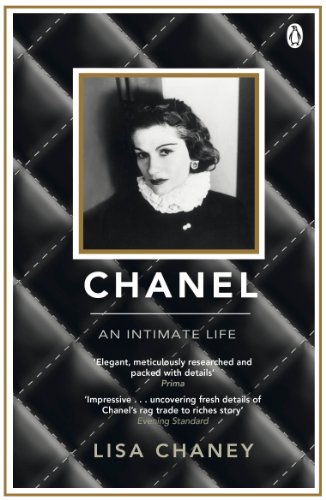 Book cover: black and white portrait of Coco Chanel, titled "Chanel: An Intimate Life".