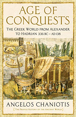 Book cover: "Age of Conquests" with ancient Greek scene and soldiers.
