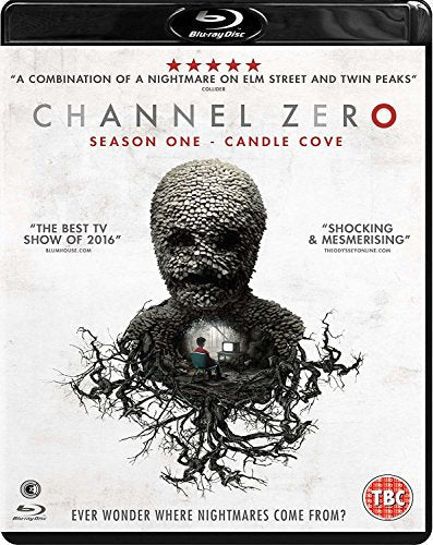 Channel Zero: Candle Cove" Blu-ray cover featuring a monstrous, twig-like face.