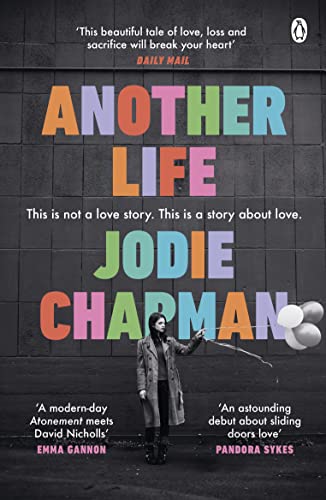 Book cover: "Another Life" by Jodie Chapman, woman with balloons.