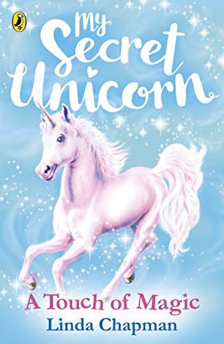 Book cover featuring a white unicorn with a flowing mane and tail.