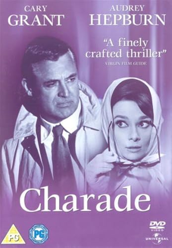 DVD cover featuring Cary Grant and Audrey Hepburn in "Charade.