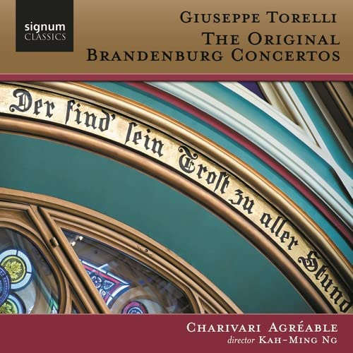 CD cover featuring an arched architectural detail with German text and stained glass.