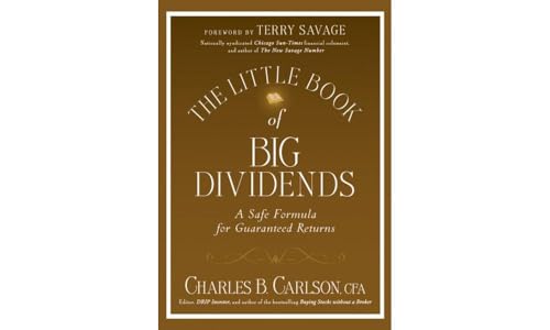 Brown book cover with gold text: "The Little Book of Big Dividends.