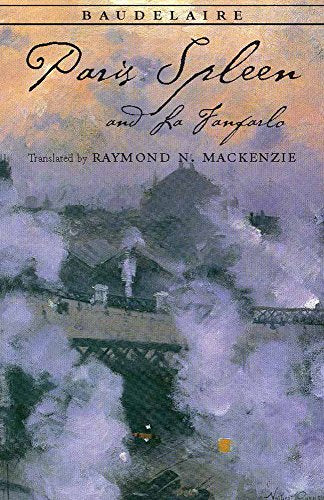 Book cover: “Paris Spleen, and La Fanfarlo” with a misty landscape.