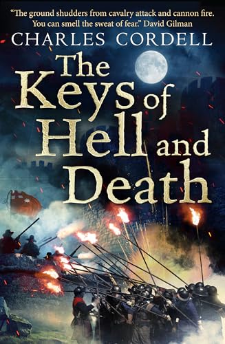 Book cover: "The Keys of Hell and Death" with battlefield scene.