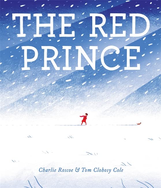 Book cover: “The Red Prince” with a small figure in a snowy landscape.