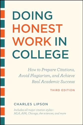 Book cover: "Doing Honest Work in College," third edition, by Charles Lipson.