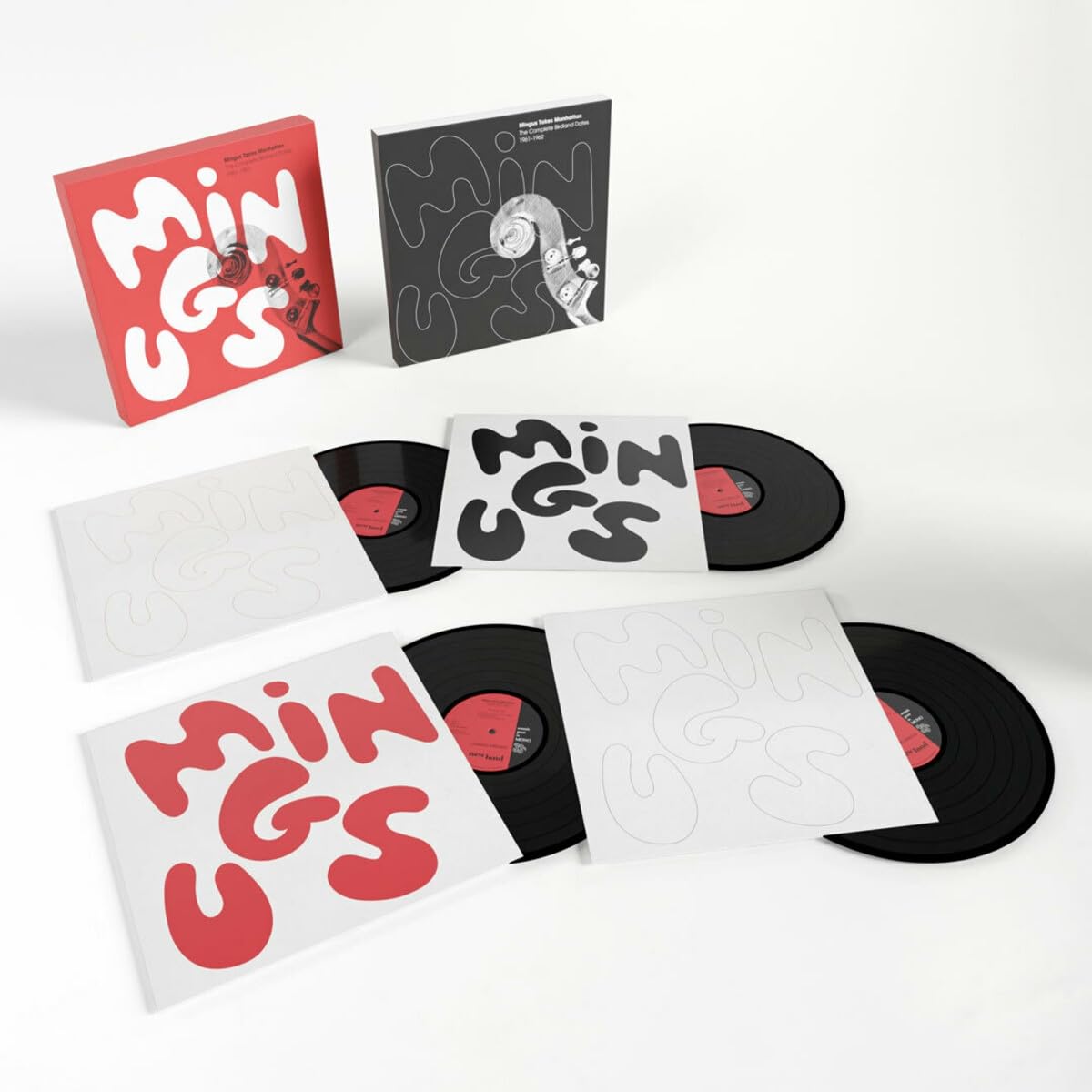 Charles Mingus vinyl record set with red and white cover art.