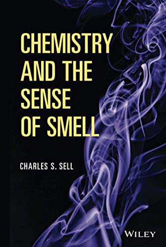 Book cover: "Chemistry and the Sense of Smell" with purple smoke.
