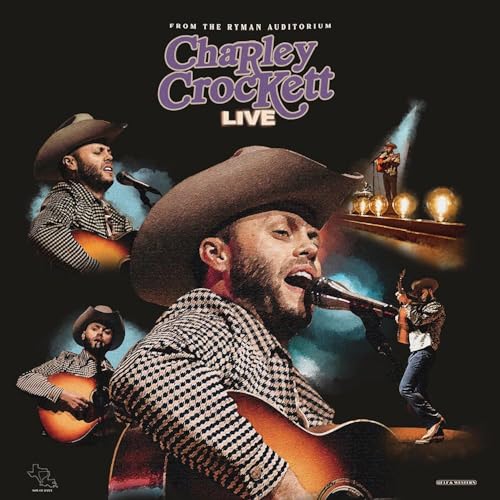 Charley Crockett album cover featuring a singer with a cowboy hat.