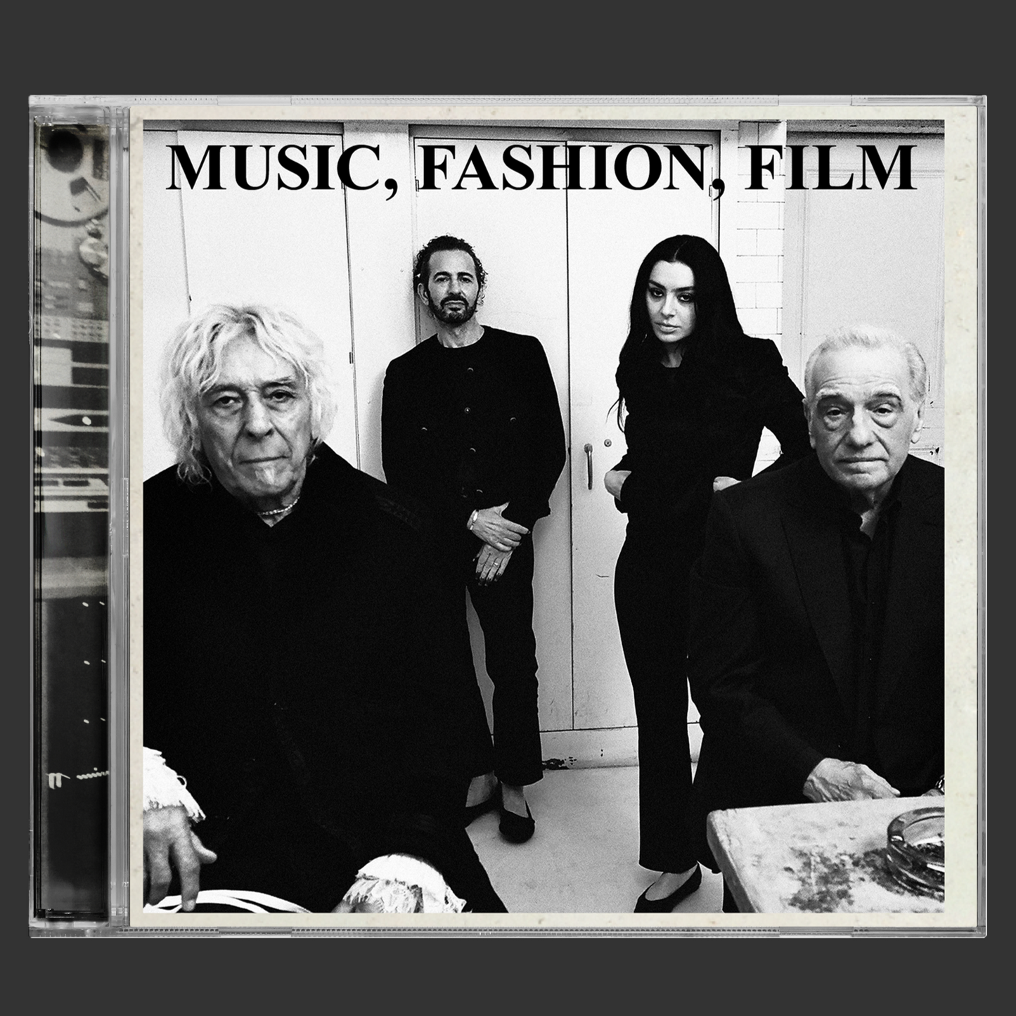 Charli XCX album cover: black and white photo of four people.