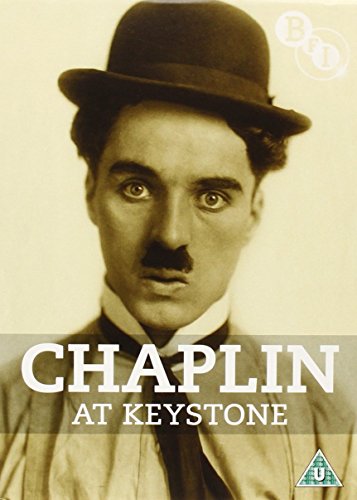 Charlie Chaplin in a bowler hat, DVD cover for "At Keystone".