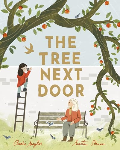 Book cover: girl on ladder, woman on bench, tree branches overhead.
