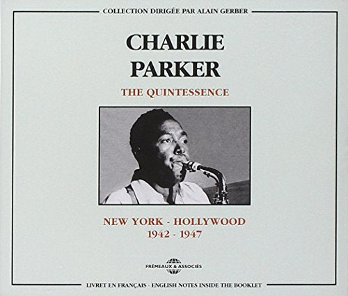 Charlie Parker CD cover with black and white portrait playing saxophone.