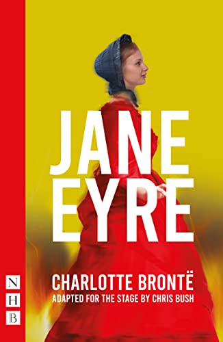 Book cover for "Jane Eyre" featuring a woman in red and bonnet.