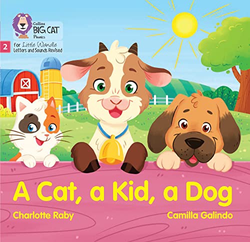 Book cover featuring a cat, kid goat, and dog in a farm setting.