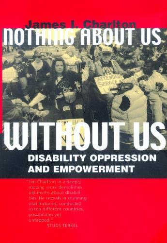 Book cover: "Nothing About Us Without Us" with a protest crowd image.