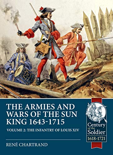 17th-century French infantry soldiers in colorful uniforms, book cover illustration.
