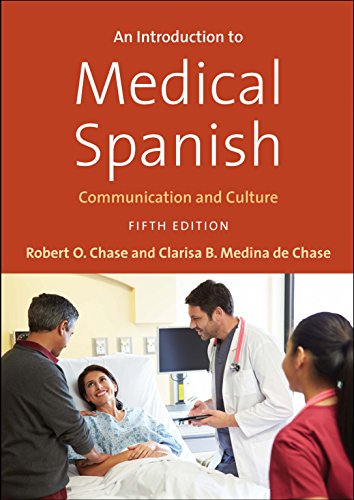 Book cover: "Medical Spanish" with image of doctor and patients.