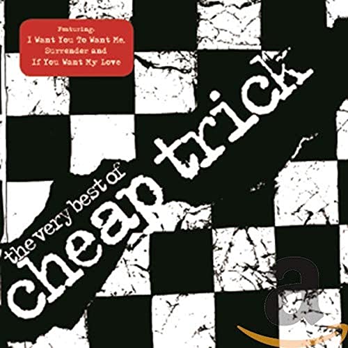CD cover with a black and white checkerboard pattern and the text Cheap Trick.