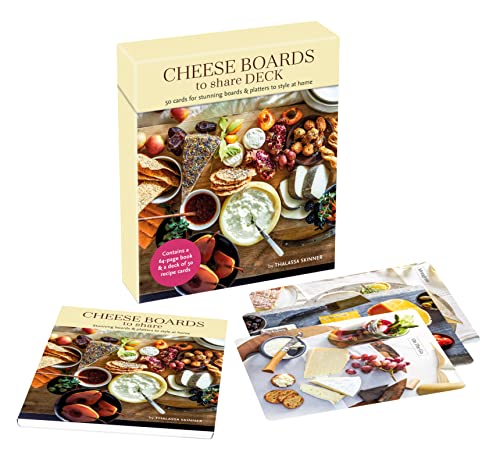 Cheese board recipe deck with box, book, and sample cards shown.