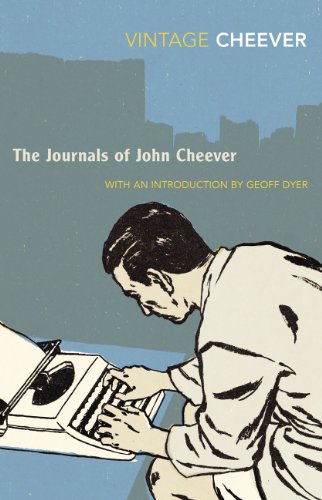 Book cover: "The Journals" by John Cheever, featuring a sketched writer at a typewriter.
