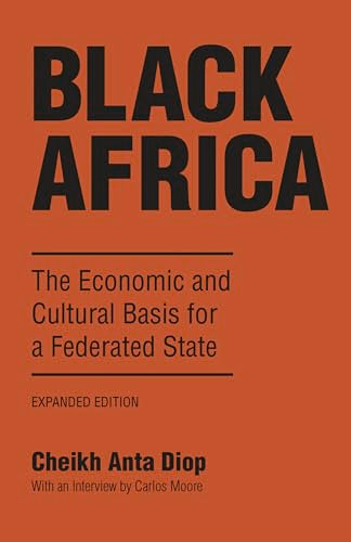 Book cover with orange background and black text titled Black Africa by Cheikh Anta Diop.
