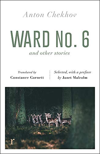 Book cover: “Ward No. 6” by Anton Chekhov, with deer in a forest.
