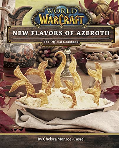 “World of Warcraft” cookbook with food display, autumn harvest theme.
