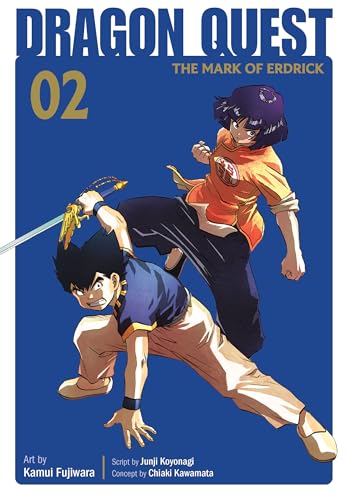 “Dragon Quest: The Mark of Erdrick 02” manga cover with two anime characters.