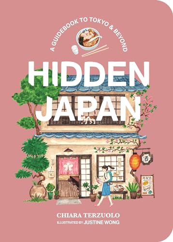 Book cover: "Hidden Japan" guidebook with illustrated Japanese street scene.