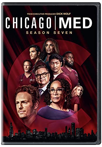 Chicago Med" Season Seven DVD cover featuring the show's cast against a red background.