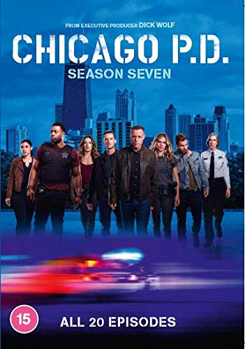 Chicago P.D. Season Seven DVD cover with cast and city skyline.